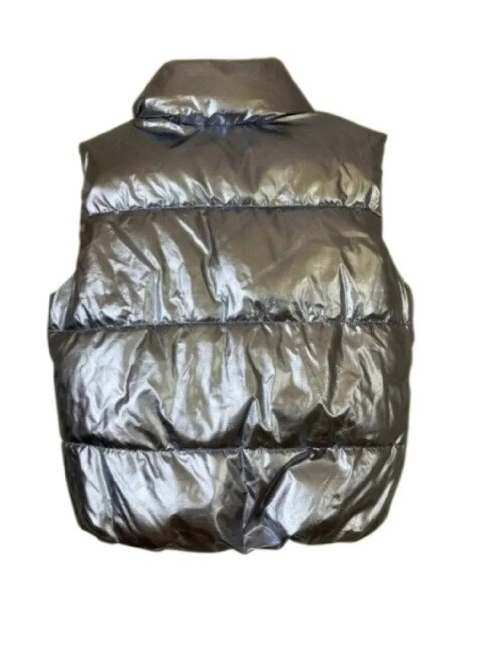 Water Resistant Metallic Blue Puffer Vest Girls M 8 Full Zip Outdoors School